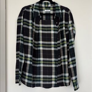 Equipment Multicolor Plaid Silk Shirt